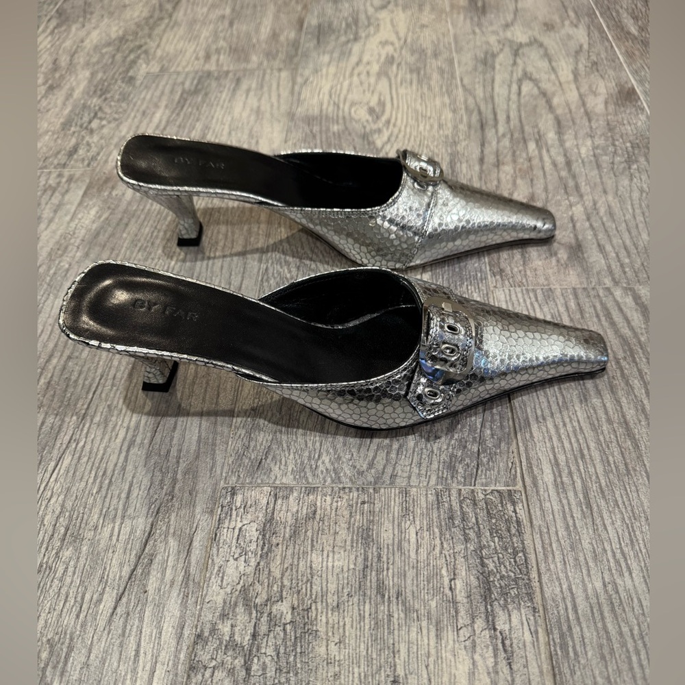 By Far silver Evelyn mules - Picture 9 of 10